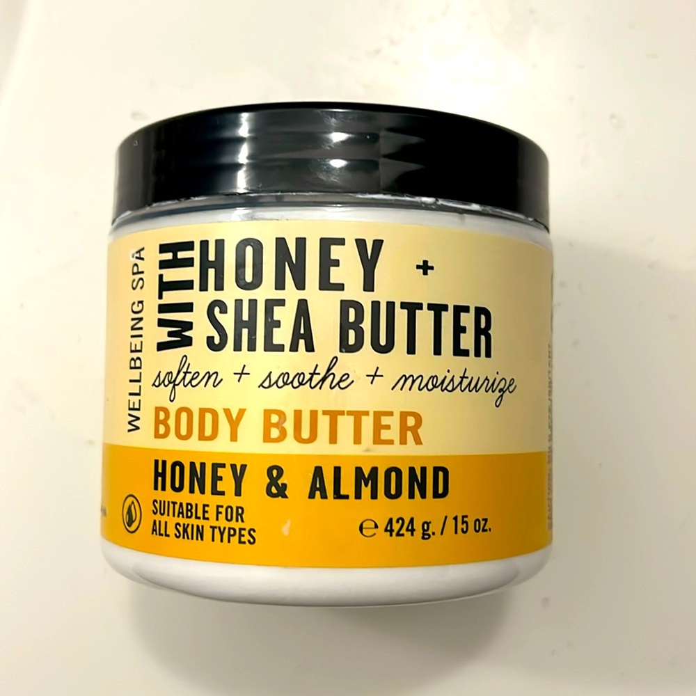 NWOB! Wellbeing Spa Honey & Shea Butter Body Butter. Honey & Almond. 15 ounces